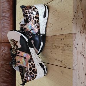 Pink, Black, Tan & Leopard print Tennis shoes